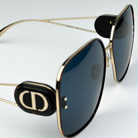 NEW Dior DIORBOBBY S1U B5B0 Gold Blue Metal Women Geometric Oversized Sunglasses - Picture 13 of 14